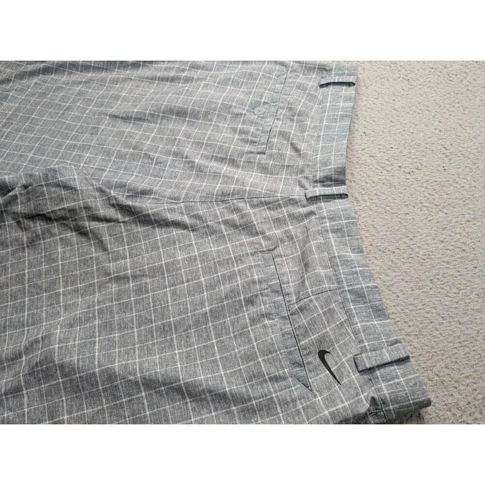 Nike Golf Tour Performance Shorts Mens 36 Gray Windowpane Pattern Check Grid